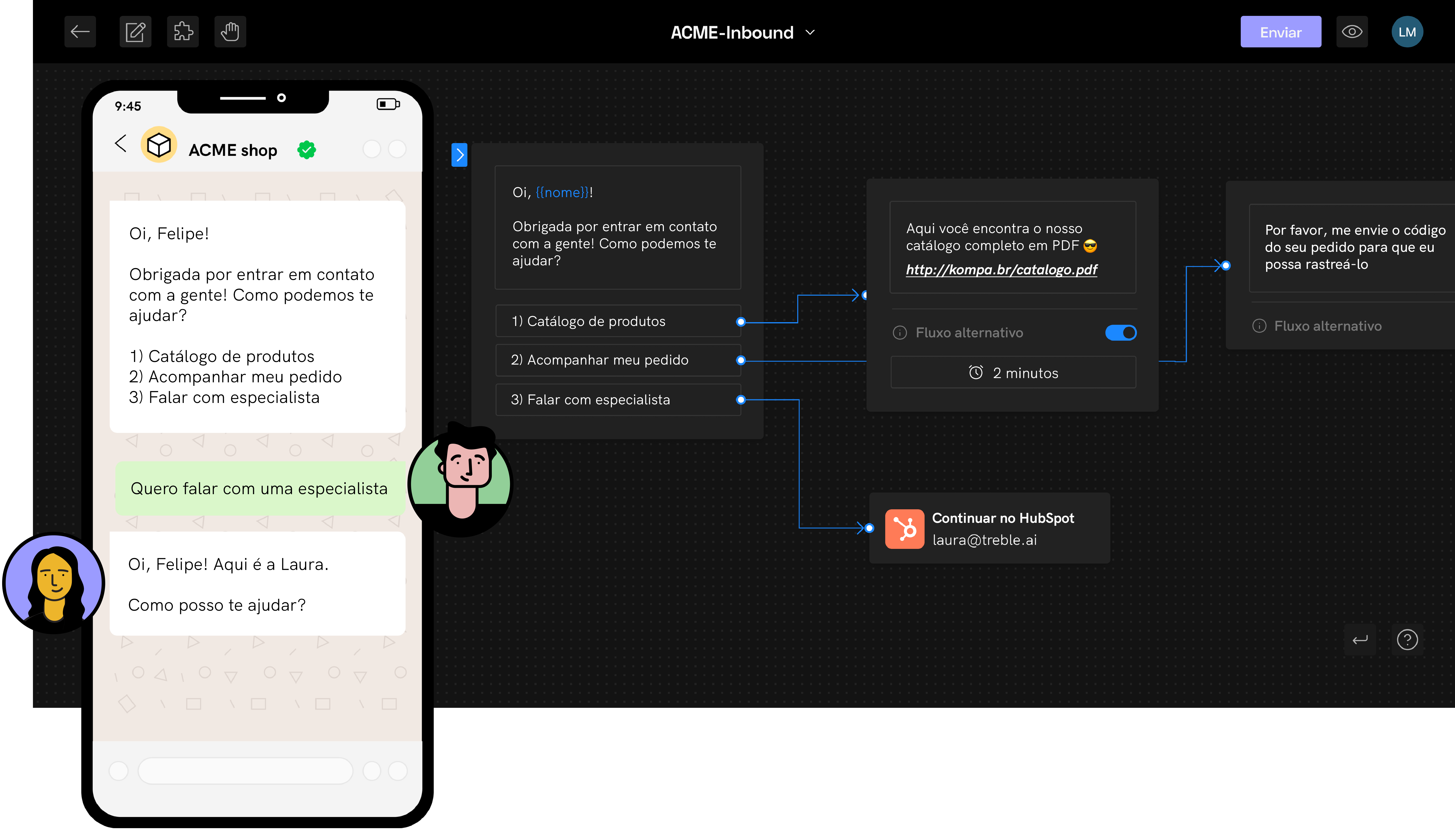 Integração treble.ai e HubSpot